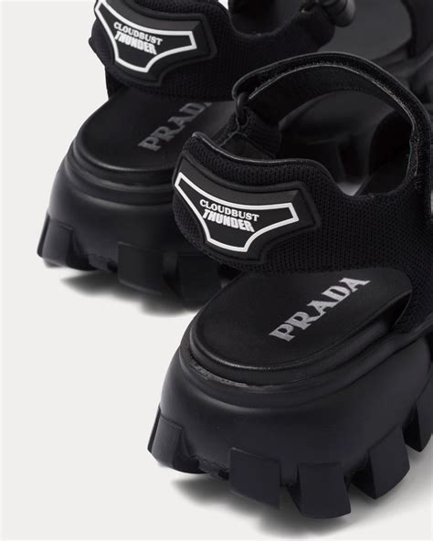 prada tape strap sandals|Black Sporty woven nylon tape sandals .